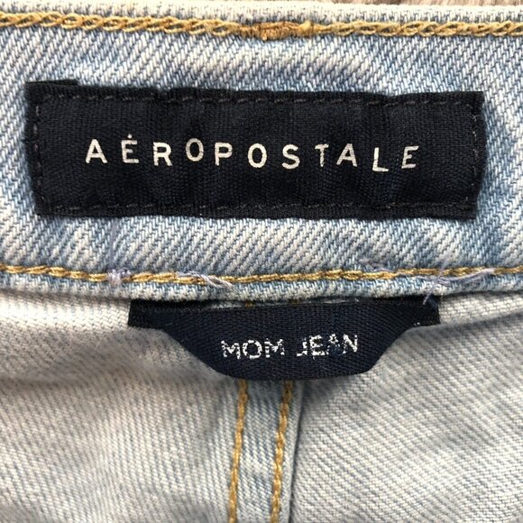 Aeropostale Womens Mom Jeans 16 Regular Blue Light Wash Denim Casual Stretch - Picture 3 of 14